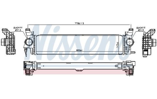 Intercooler, échangeur 96016 Nissens, Image 2