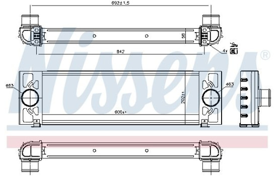 Intercooler, échangeur 96066 Nissens, Image 2