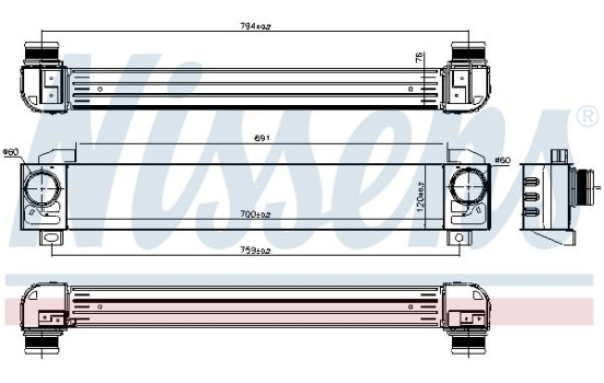 Intercooler, échangeur 96091 Nissens, Image 2