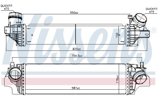 Intercooler, échangeur 96103 Nissens, Image 2
