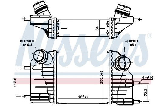 Intercooler, échangeur 961117 Nissens, Image 2