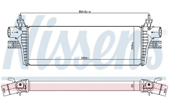 Intercooler, échangeur 961169 Nissens, Image 2