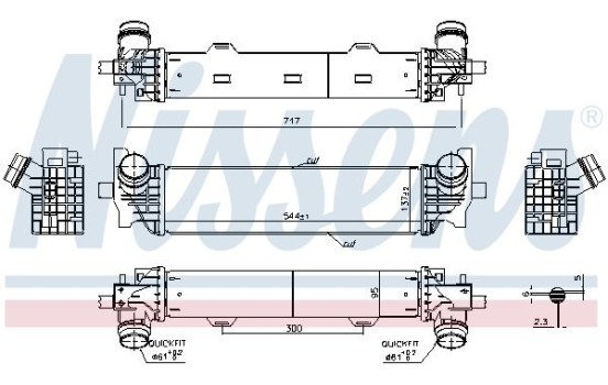 Intercooler, échangeur 961226 Nissens, Image 2