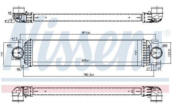 Intercooler, échangeur 961236 Nissens, Image 2