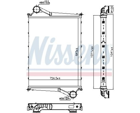 Intercooler, échangeur 961261 Nissens