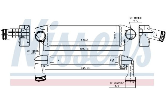 Intercooler, échangeur 96129 Nissens, Image 2