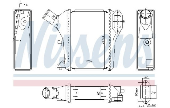Intercooler, échangeur 961423 Nissens, Image 2