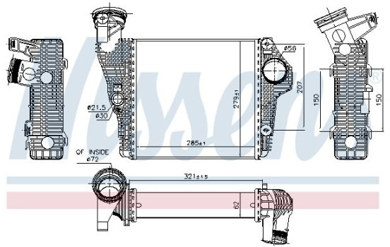 Intercooler, échangeur 961435 Nissens, Image 2