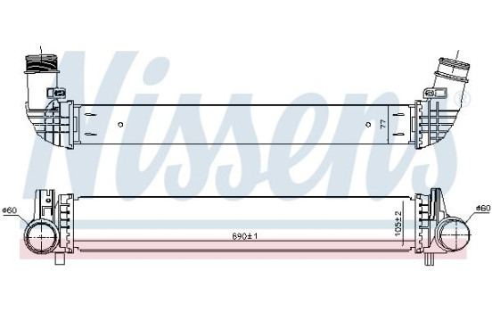 Intercooler, échangeur 961481 Nissens, Image 2