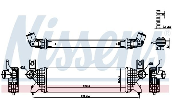 Intercooler, échangeur 961507 Nissens, Image 2