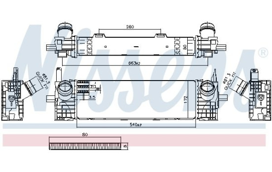Intercooler, échangeur 961591 Nissens, Image 2