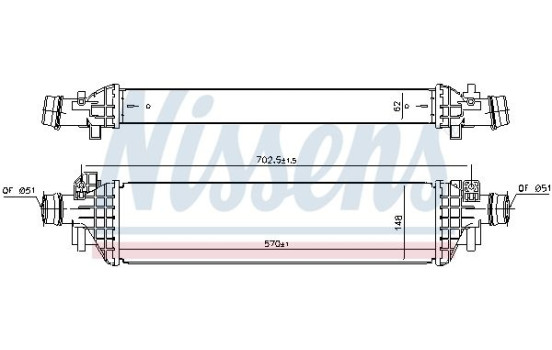 Intercooler, échangeur 96173 Nissens, Image 2