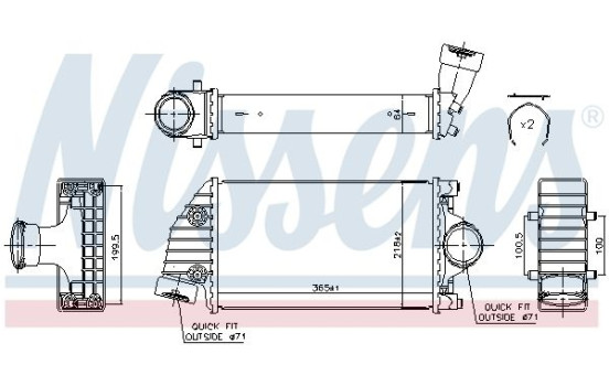 Intercooler, échangeur 96175 Nissens, Image 2