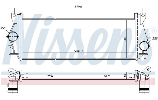 Intercooler, échangeur 96199 Nissens, Image 2