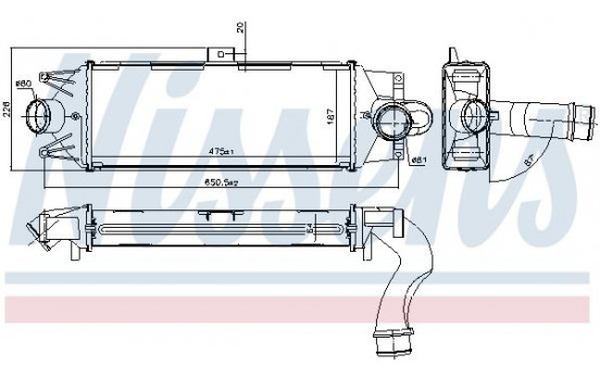 Intercooler, échangeur 96202 Nissens