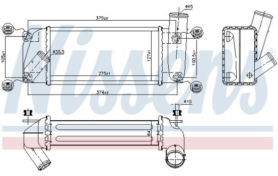 Intercooler, échangeur 96263 Nissens, Image 2