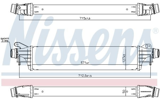 Intercooler, échangeur 96311 Nissens, Image 2