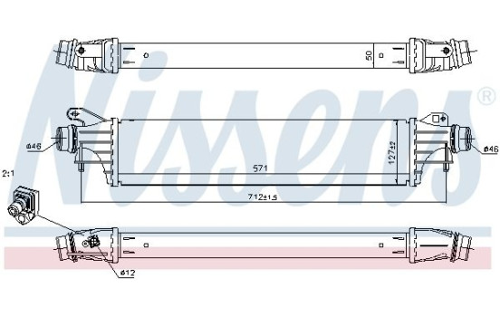 Intercooler, échangeur 96312 Nissens, Image 2