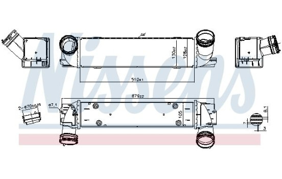 Intercooler, échangeur 96336 Nissens, Image 3