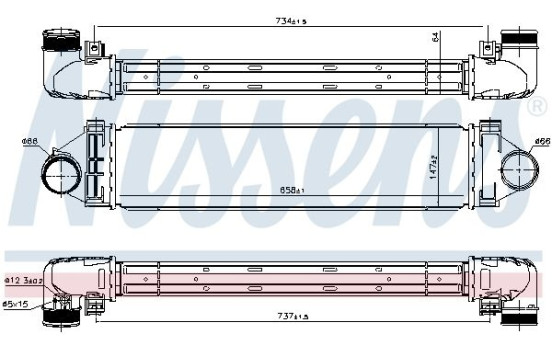 Intercooler, échangeur 96349 Nissens, Image 2