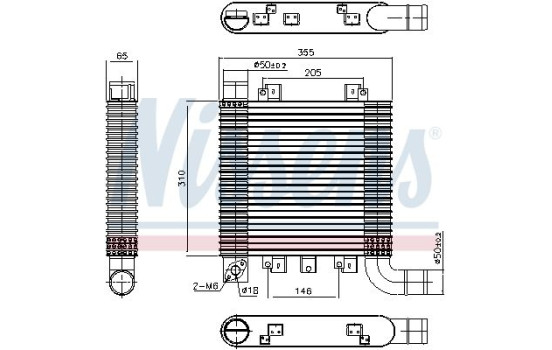 Intercooler, échangeur 96366 Nissens, Image 2