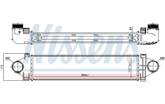 Intercooler, échangeur 96383 Nissens, Image 2