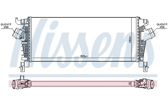 Intercooler, échangeur 96454 Nissens, Image 2