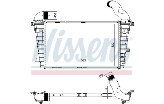Intercooler, échangeur 96461 Nissens, Image 2