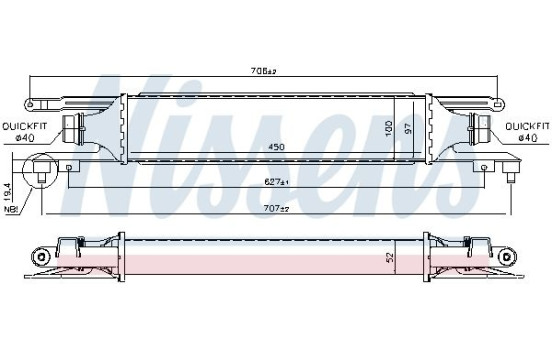 Intercooler, échangeur 96464 Nissens, Image 2