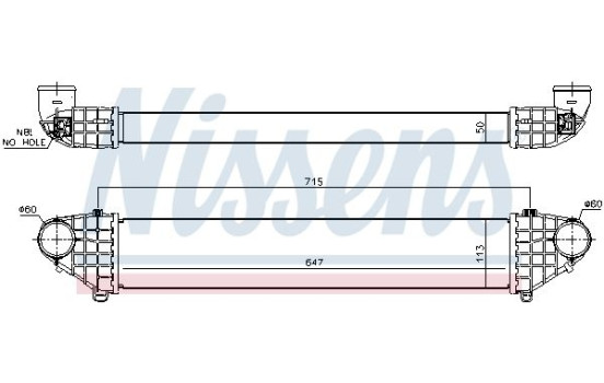 Intercooler, échangeur 96474 Nissens, Image 2