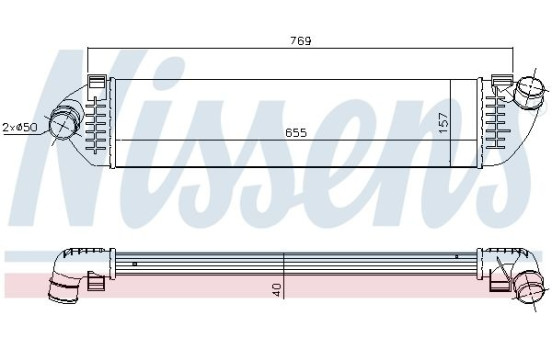 Intercooler, échangeur 96481 Nissens, Image 2
