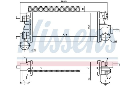 Intercooler, échangeur 96490 Nissens, Image 2