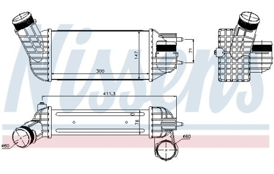 Intercooler, échangeur 96512 Nissens, Image 2