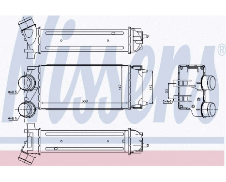 Intercooler, échangeur 96514 Nissens, Image 2