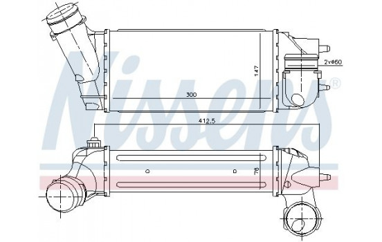 Intercooler, échangeur 96518 Nissens, Image 2
