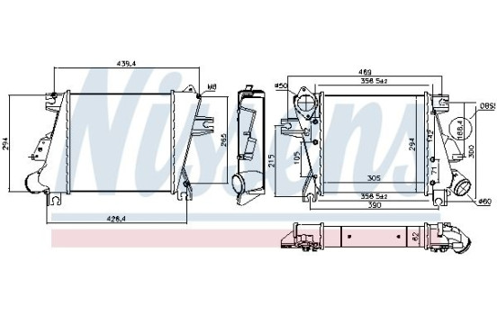 Intercooler, échangeur 96527 Nissens, Image 2