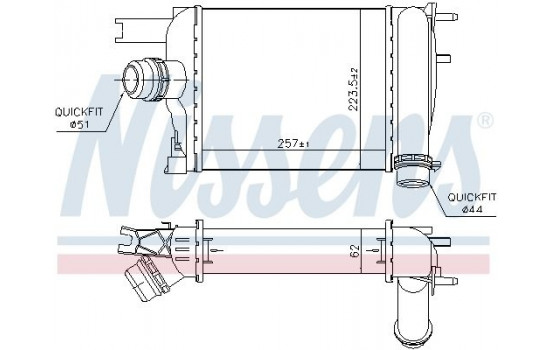 Intercooler, échangeur 96529 Nissens, Image 2