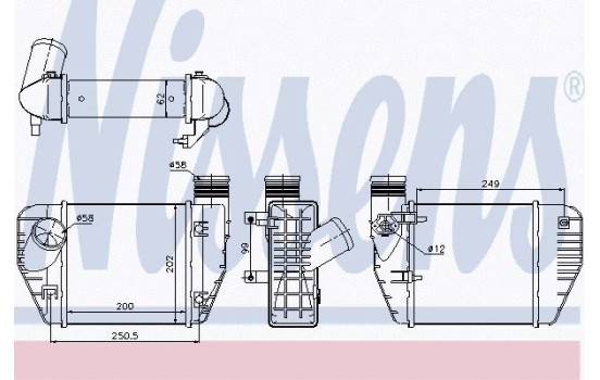 Intercooler, échangeur 96544 Nissens, Image 2