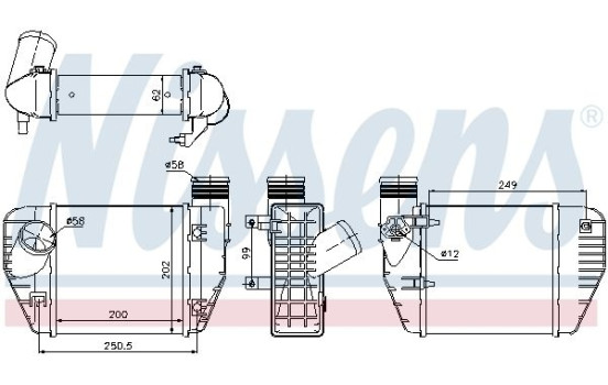 Intercooler, échangeur 96544 Nissens, Image 3