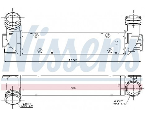 Intercooler, échangeur 96551 Nissens, Image 3