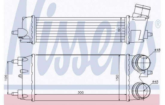 Intercooler, échangeur 96553 Nissens, Image 2