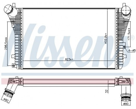 Intercooler, échangeur 96568 Nissens, Image 6