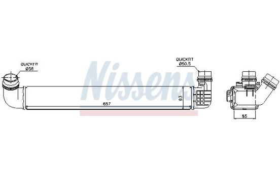 Intercooler, échangeur 96569 Nissens, Image 3