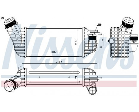 Intercooler, échangeur 96573 Nissens, Image 2