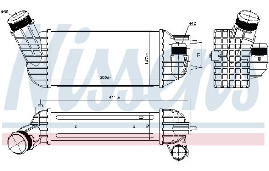 Intercooler, échangeur 96573 Nissens, Image 2