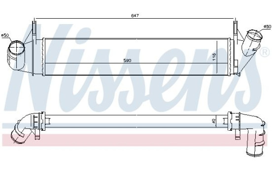 Intercooler, échangeur 96585 Nissens, Image 3