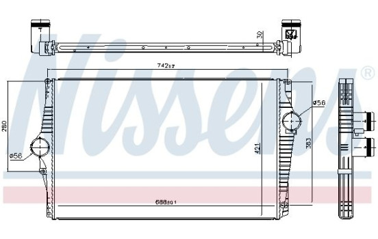 Intercooler, échangeur 96601 Nissens, Image 2