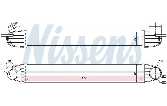 Intercooler, échangeur 96608 Nissens, Image 2