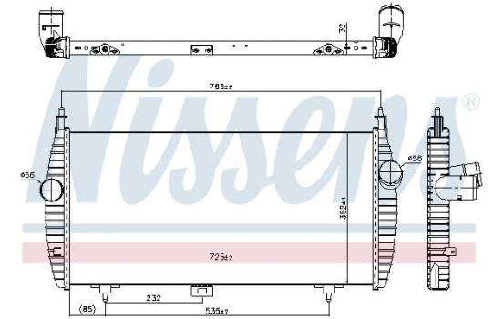 Intercooler, échangeur 96617 Nissens, Image 2