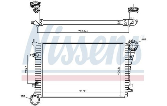 Intercooler, échangeur 96619 Nissens, Image 2